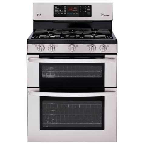 lg ldgst  cu ft double oven gas range weasyclean stainless