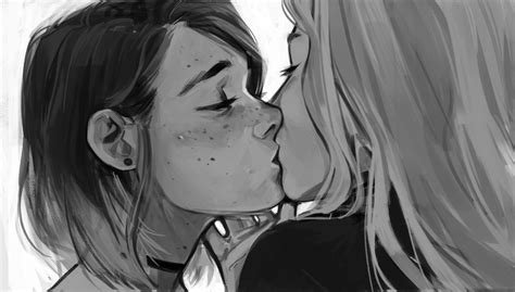 Pin By Milana Statkevich On Рисовать Kissing Drawing Lesbian Art