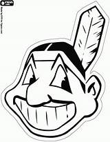 Cleveland Indians Logo Coloring Pages Stencil Baseball Cavaliers Wahoo Chief Printable Logos Browns Decal Indianer Indian Mlb Google Color Choose sketch template