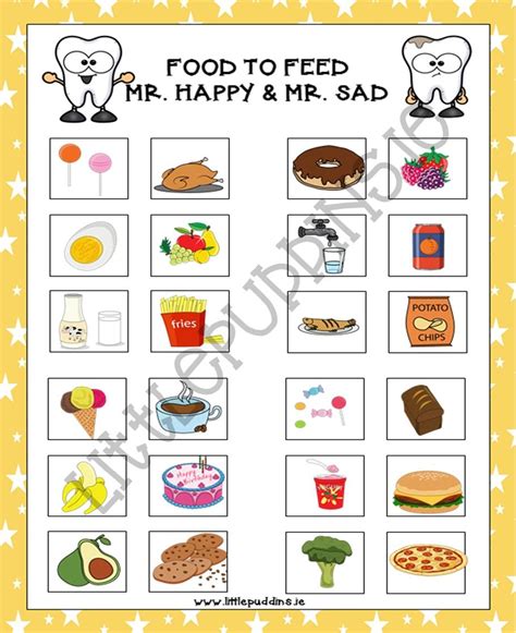 happy   sad tooth  printable  puddins