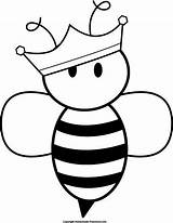 Bee Clipart Queen Cute Outline Drawing Clip Coloring Bees Bumble Cliparts Printable Honey Line Easy Cartoon Animated Pages Library Hornet sketch template