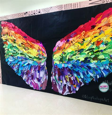 Pin By Amy Frandsen On Wings Art Bulletin Boards Collaborative Art