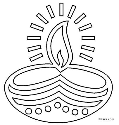 diwali diya earthen lamp coloring page pitara kids network