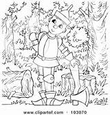 Tin Man Coloring Outline Clipart Ax Leaning Illustration Royalty Rf Bannykh Alex Pages Illustrations 2021 Print Getcolorings Clipartof sketch template
