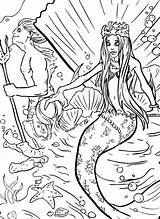 Mermaid Coloring Pages Musings Mermaids Pretty Glass Inkspired Choose Board Dover sketch template
