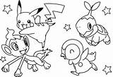 Pokemon Coloring Pikachu Pages Sheet Kids Characters Print Christmas Go Color Baby Clipart Printable Sheets Friends Drawing Transparent Pichu Cute sketch template