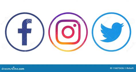 facebook twitter  instagram logos editorial photo image
