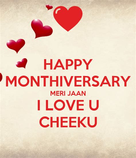 Happy Monthiversary Meri Jaan I Love U Cheeku Poster Saranshgoyal31