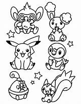 Pokemon Coloring Pages Piplup Pearl Diamond Kleurplaat Buneary Noivern Perle Diamant Sheet Template Colorier Color sketch template