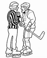 Hockey Coloring Pages Printable Referee Nhl Cartoon Clipart Player Arguing Bruins Kids Colouring Cliparts Sports Boston Color Stanley Cup Print sketch template