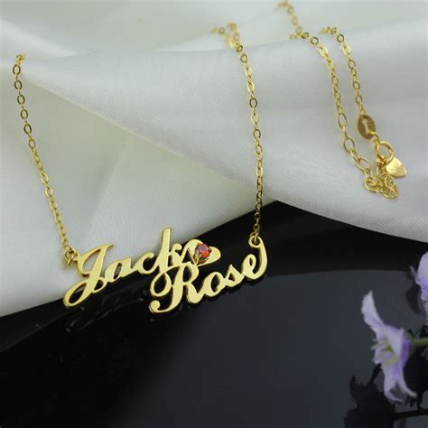 gold double nameplate lovers name necklace carrie style