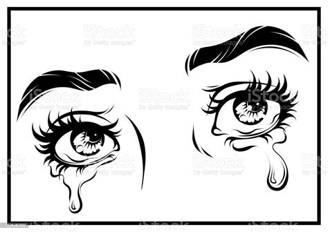 crying eyes in comic book style stock illustration download image now