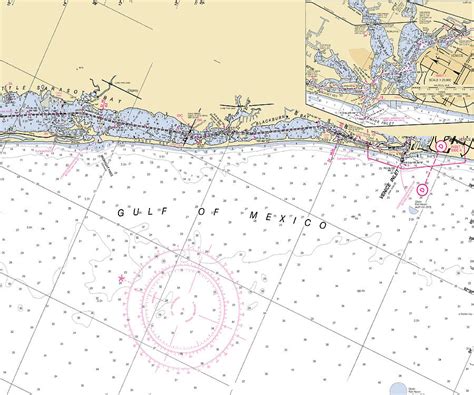 venice inlet florida nautical chart  mixed media  sea koast pixels