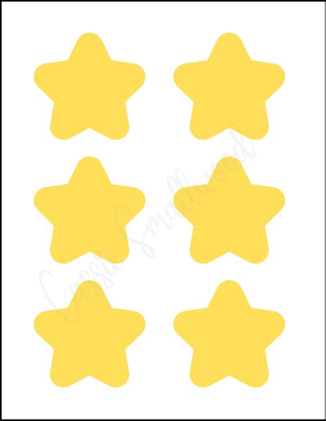 yellow star template printable