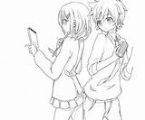 Anime Coloring Pages Couple Cute Kissing Namine Cuddling Couples Tremendous Getcolorings Printable Cou Color Designlooter Print Getdrawings Colorings Another sketch template