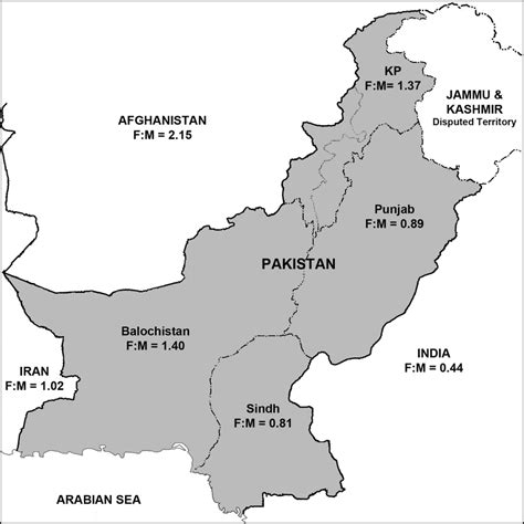 Map Showing The 4 Provinces Of Pakistan And Its Neighbouring Countries