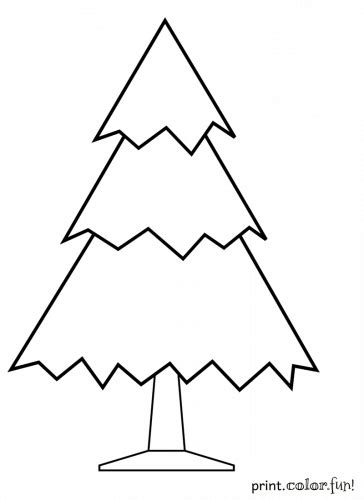 christmas tree coloring page plain