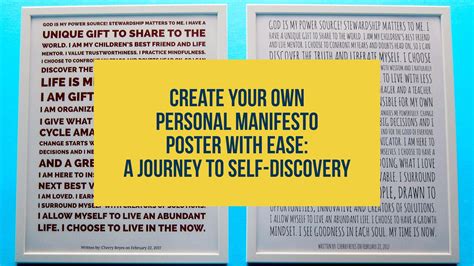 create   personal manifesto poster  ease  journey   discovery cherry reyes