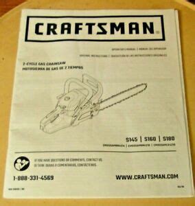 craftsman  cycle chainsaw operators manual modsss original copy ebay