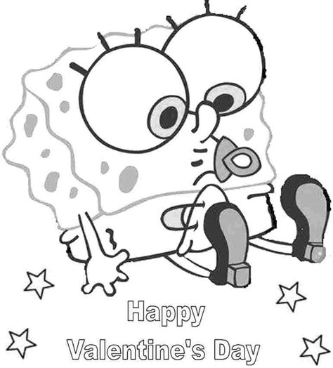 spongebob valentine coloring pages  valentine  day spongebob