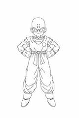 Kuririn Coloring Hips Angry Ball Dragon His Pages Drawing Scary Hands Looks Anime Printable Game Print sketch template