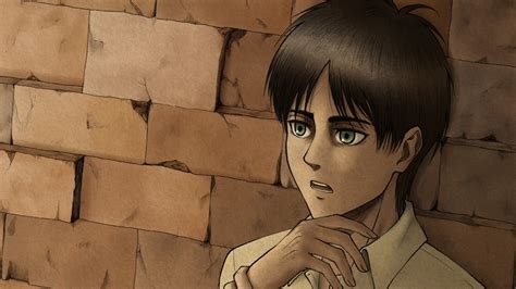 attack  titan eren yeager leaning   wall hd anime