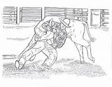 Rodeo Bucking Roping Calf Bronco Moments sketch template