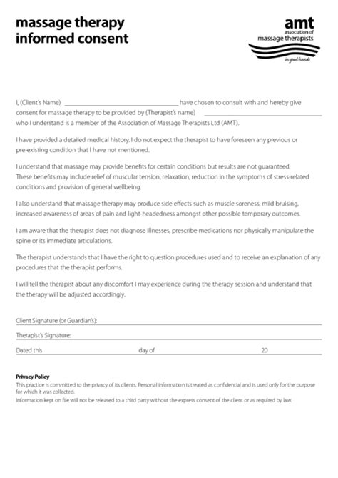 top  massage consent form templates      format