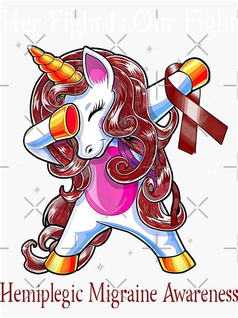 cute unicorn her fight is our fight hemiplegic migraine awareness