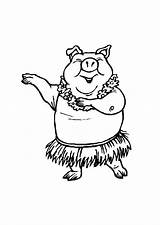 Pig Dancing Coloring Cochon Colorier Un Large Pages sketch template