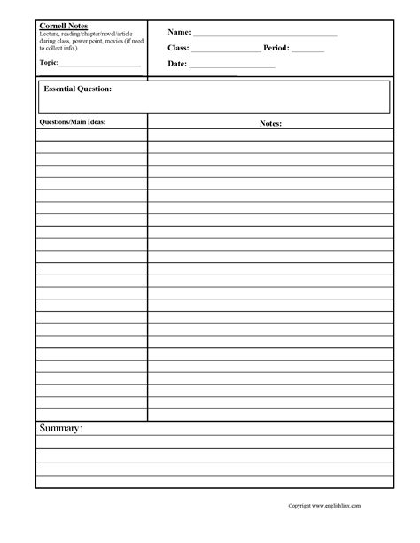 note  sheet template