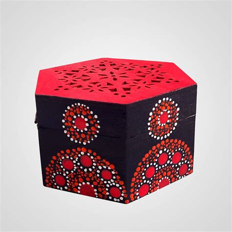 wooden hexagon box wecomart buy authentic indian handicrafts