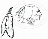 Redskins Coloring Pages Printable Getcolorings Logo Color sketch template