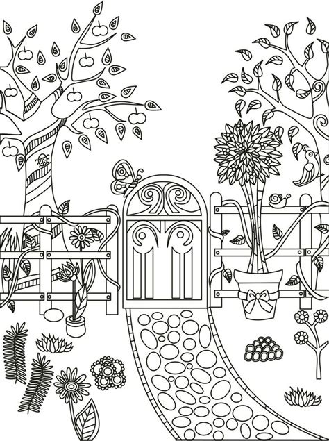 pin  coloring pages  adults  coloring  garden coloring pages