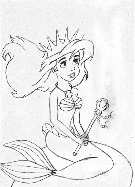 mermaid  coloring page melody  myers  deviantart
