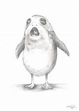 Porg Drawing Paintingvalley sketch template
