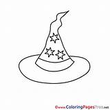 Halloween Hat Colouring Magic Coloring Pages Sheet Title sketch template