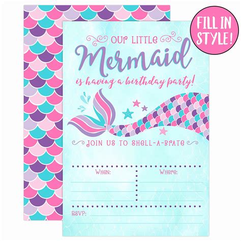 printable mermaid birthday invitations printable word searches