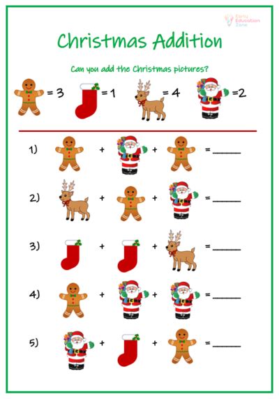 printable christmas maths worksheets early education zone