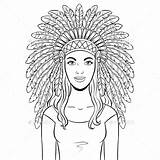 Headdress Feathers sketch template