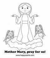 Mary Coloring Catholic Mother Kids Pages Pray Month Saints May Mama Prayer Saint Education Cards Christian Religious Happy Birthday sketch template