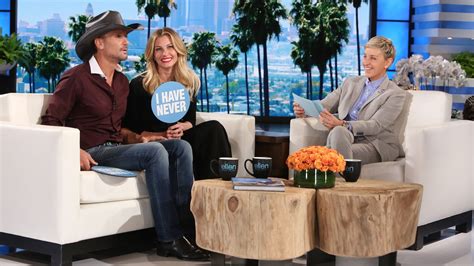 faith hill and tim mcgraw are asked about sex life while playing never have i ever on ellen