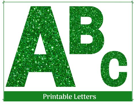 green glitter alphabet clip art letters   printable etsy