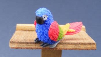 dolls house miniature baby parrots