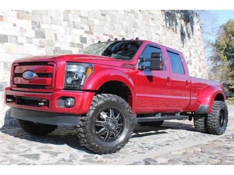 ford   lifted dually  ruby red metallic rollingcoal lifted ford trucks lifted