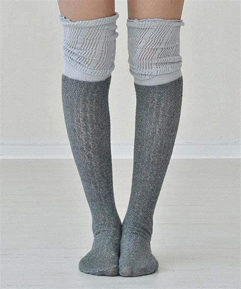 look at this gray and light gray corey over the knee socks on zulily
