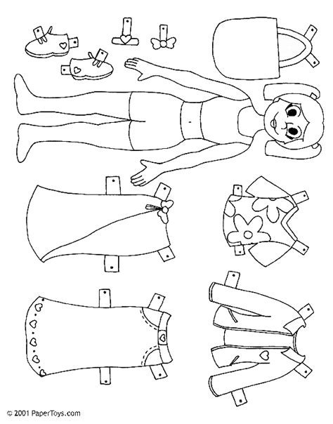 printable cut  paper doll template