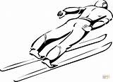 Ski Jumping Coloring Pages Jump Skiing Template Drawing Printable sketch template