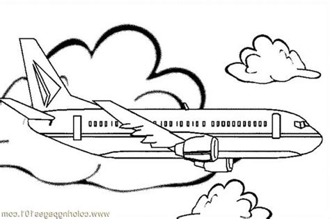 jumbo jet simple coloring  kids coloring page  print