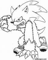 Sonic Coloring Werehog Hedgehog Printable Sheets Pages Desktop Right Background Set Click sketch template